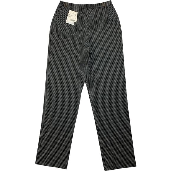 DONCASTER 8 Pants NWT Plaid HIGH Rise Black Beige 04pt27 Career $168 Business St - Picture 1 of 8